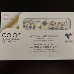 Color Street NEW 100% real nail polish strips manicure art press‎ on blue